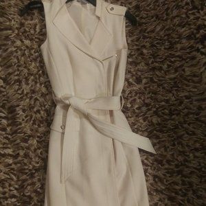 H & M cream tie double breasted dress
